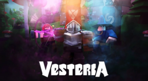 Image for the game Vesteria, a story based game, where kids can train as a warrior, learn the healing arts of a mage, or work to be as stealthy as a hunter.